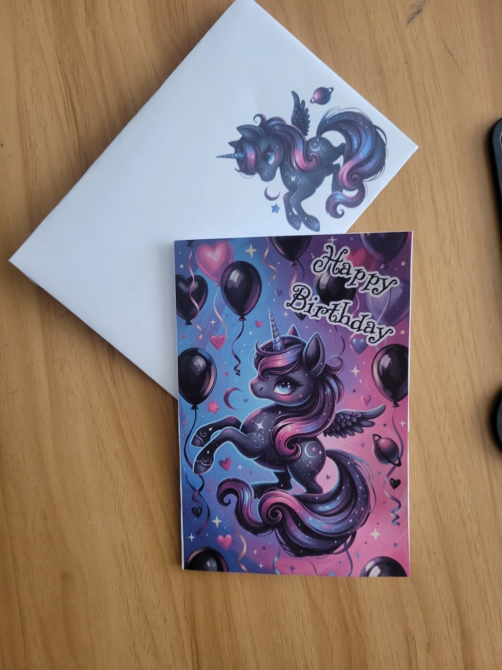 🖤NEW🖤 Birthday Card with Purple and Pink Unicorn Design